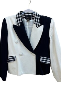 Vintage 90s Compagnie Internationale Express Black and White Wool Blazer